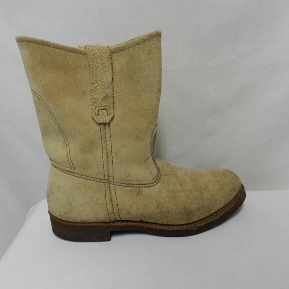 Red Wing 1188 Pecos Suede Steel Top pull-on boots Work Vintage USA Size Sz 7.5 - Picture 6 of 14